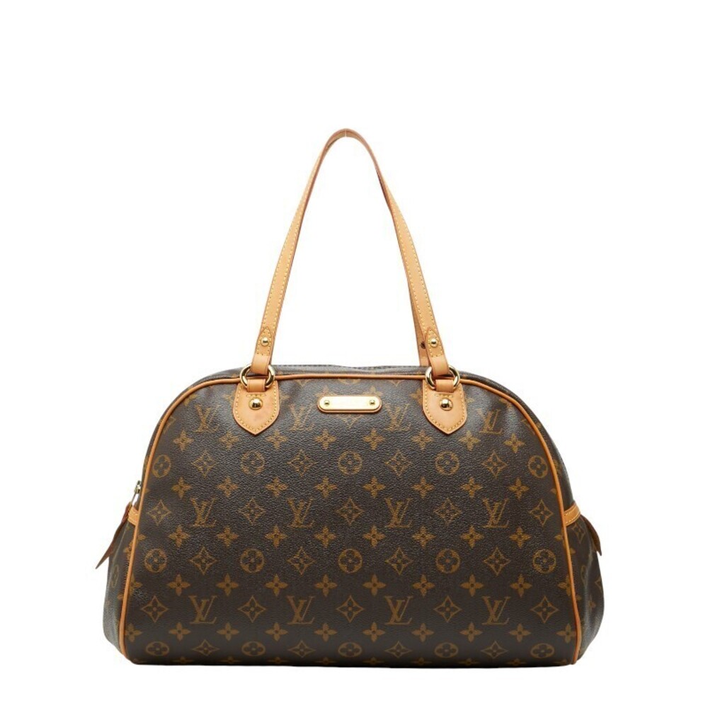 Louis Vuitton Monogram Montorgueil Tote Bag Handbag Brown Leather